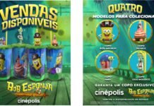 Cinépolis anuncia quatro copos colecionáveis exclusivos de ‘Bob Esponja: Em Busca da Calça Quadrada’