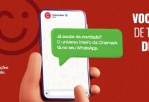 Cinemark lança canal no WhatsApp com novidades e benefícios exclusivos